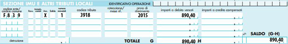 ESEMPIO DI COMPILAZIONE F24 IMU